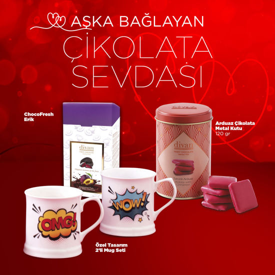 Çikolata Sevdası Sevgililer Günü Hediye Seti Divan Pastaneleri